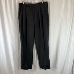 Ballin Wool Pants Men's 34 Grey Pleated Front Super 120s Wool Office Work